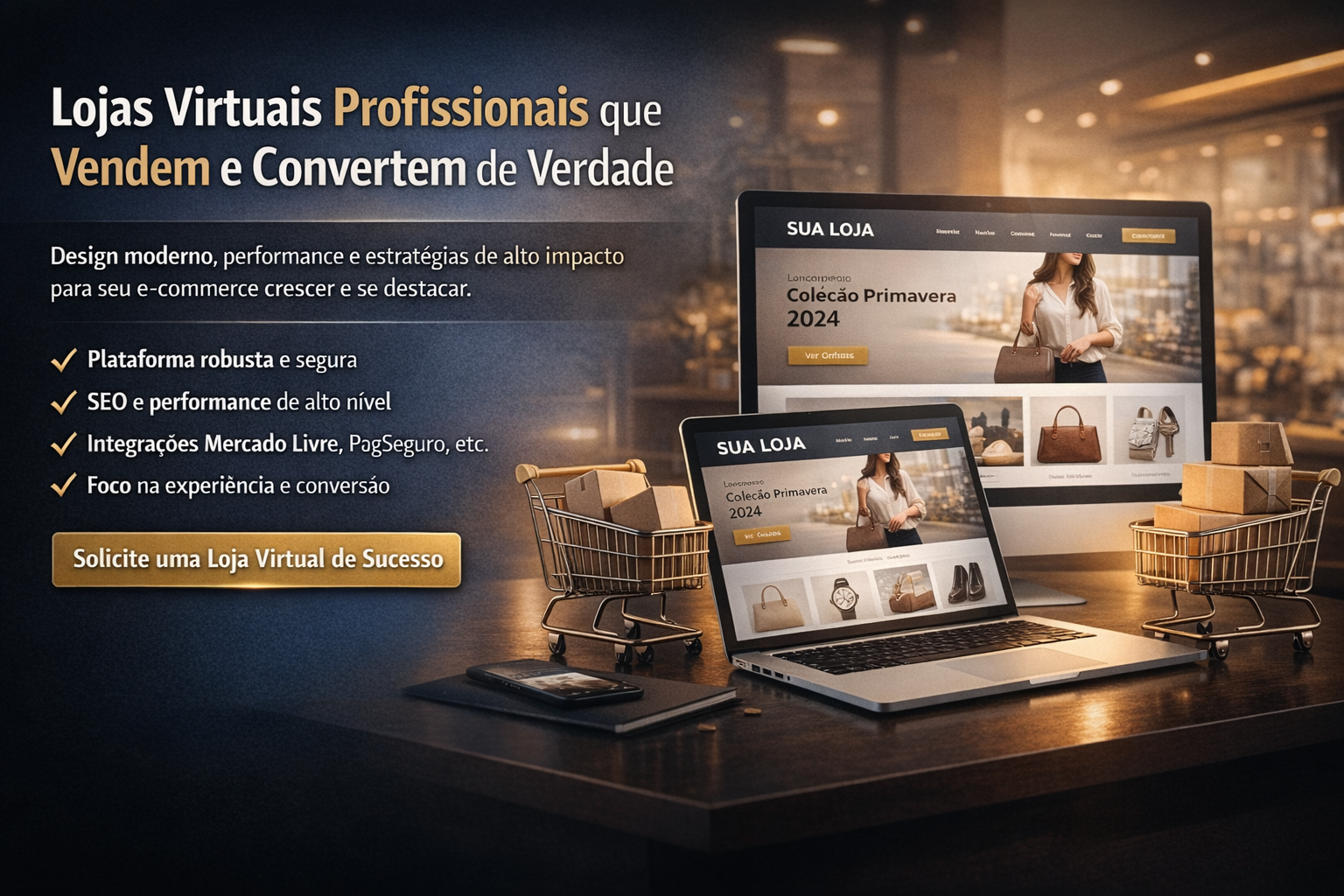 criação de lojas virtuais, criação de ecommerce, desenvolvimento de ecommerce, loja virtual profissional, loja virtual personalizada, ecommerce profissional, ecommerce para empresas, ecommerce para pequenos negócios, ecommerce corporativo, ecommerce escalável, plataforma de ecommerce, sistema de loja virtual, loja virtual responsiva, loja virtual mobile, design de loja virtual, layout de ecommerce, UX para ecommerce, UI para ecommerce, experiência do usuário ecommerce, conversão em ecommerce, taxa de conversão ecommerce, otimização de ecommerce, CRO ecommerce, funil de vendas ecommerce, checkout otimizado, checkout transparente, meios de pagamento online, gateway de pagamento, pagamento recorrente, integração de pagamentos, frete para ecommerce, cálculo de frete, logística ecommerce, gestão de pedidos, gestão de estoque, automação ecommerce, ERP integrado ecommerce, integração com marketplaces, venda em marketplaces, ecommerce omnichannel, SEO para ecommerce, SEO loja virtual, otimização SEO ecommerce, ecommerce otimizado para Google, ranqueamento no Google, tráfego orgânico ecommerce, marketing digital para ecommerce, tráfego pago para ecommerce, Google Ads ecommerce, Meta Ads ecommerce, anúncios para loja virtual, remarketing ecommerce, recuperação de carrinho abandonado, email marketing ecommerce, automação de marketing ecommerce, CRM para ecommerce, geração de leads ecommerce, segurança ecommerce, certificado SSL, loja virtual segura, LGPD ecommerce, performance de loja virtual, velocidade de carregamento ecommerce, hospedagem para ecommerce, manutenção de loja virtual, suporte ecommerce, criação de ecommerce sob medida, ecommerce WordPress, WooCommerce, Shopify, Magento, ecommerce sob demanda, desenvolvimento web ecommerce, agência de ecommerce, especialista em ecommerce, criação de loja virtual completa