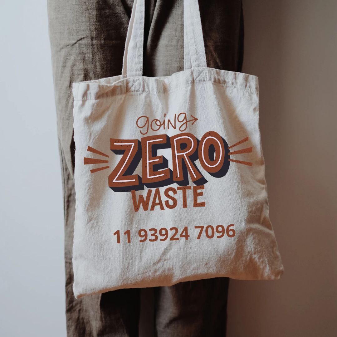 Sacola de tecido reciclado com impressão por sublimação